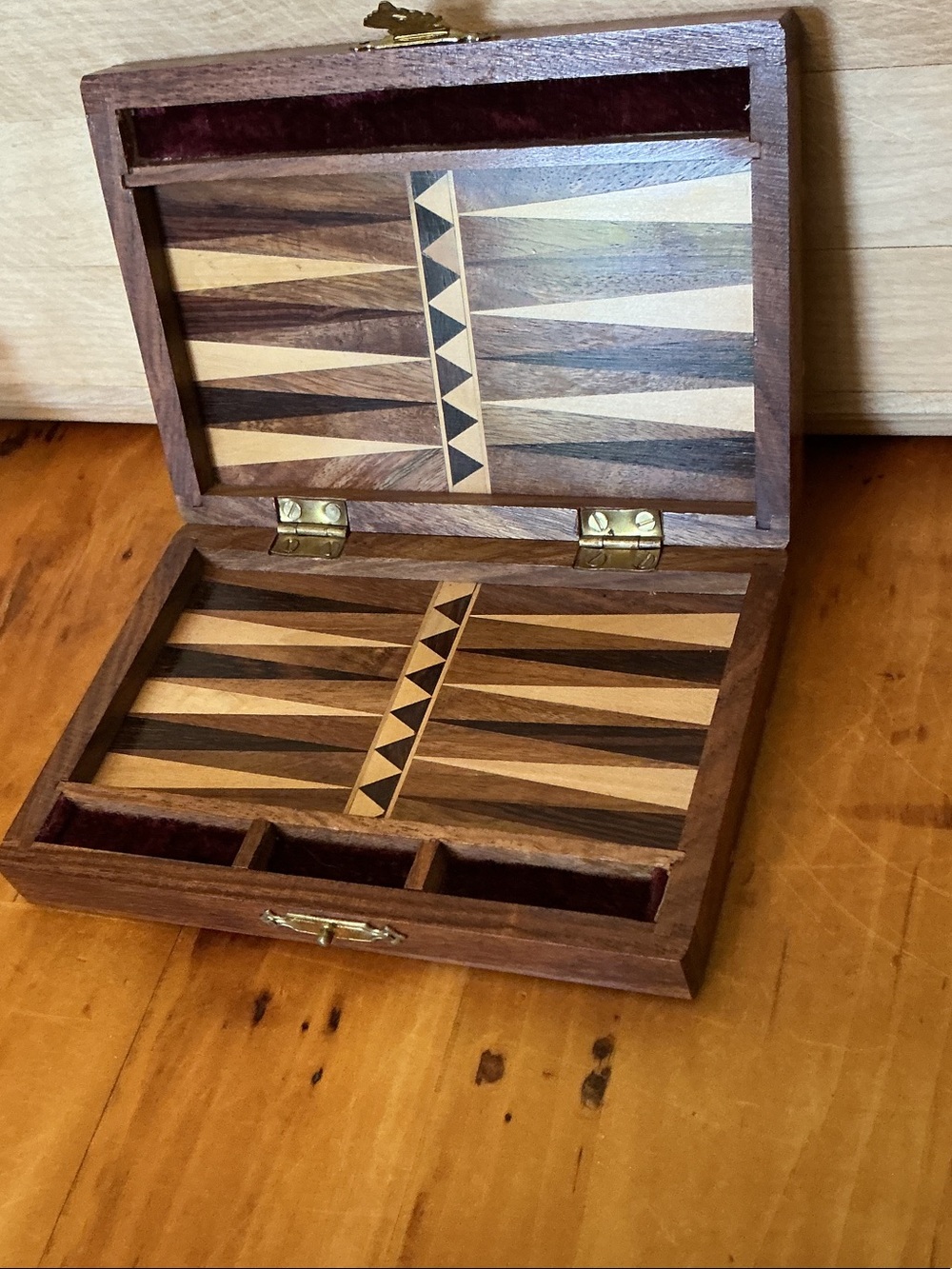 Vintage Mini Travel Backgammon Set New